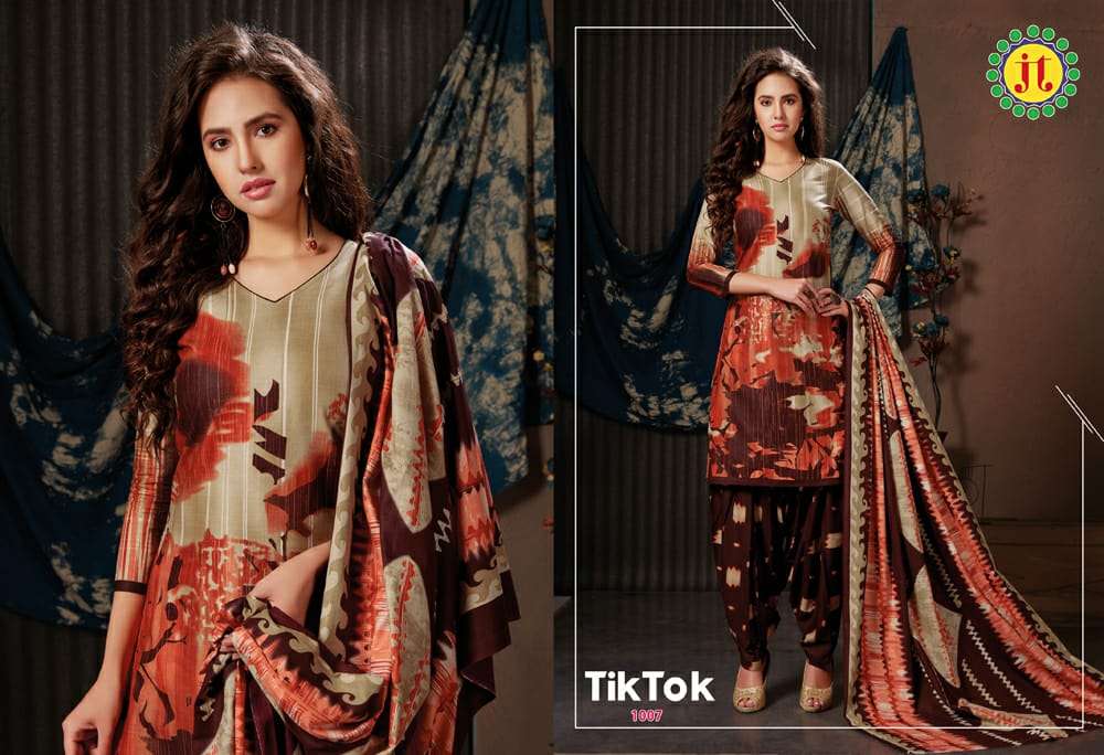 TIK TOK BY JT 1001 TO 1012 SERIES DESIGNER SUITS BEAUTIFUL FANCY COLORFUL STYLISH PARTY WEAR & OCCASIONAL WEAR PURE LAWN COTTON PRINTED DRESSES AT WHOLESALE PRICE