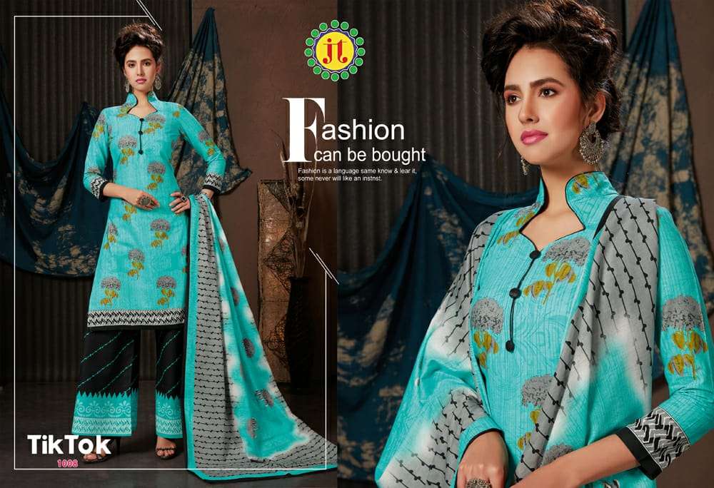 TIK TOK BY JT 1001 TO 1012 SERIES DESIGNER SUITS BEAUTIFUL FANCY COLORFUL STYLISH PARTY WEAR & OCCASIONAL WEAR PURE LAWN COTTON PRINTED DRESSES AT WHOLESALE PRICE