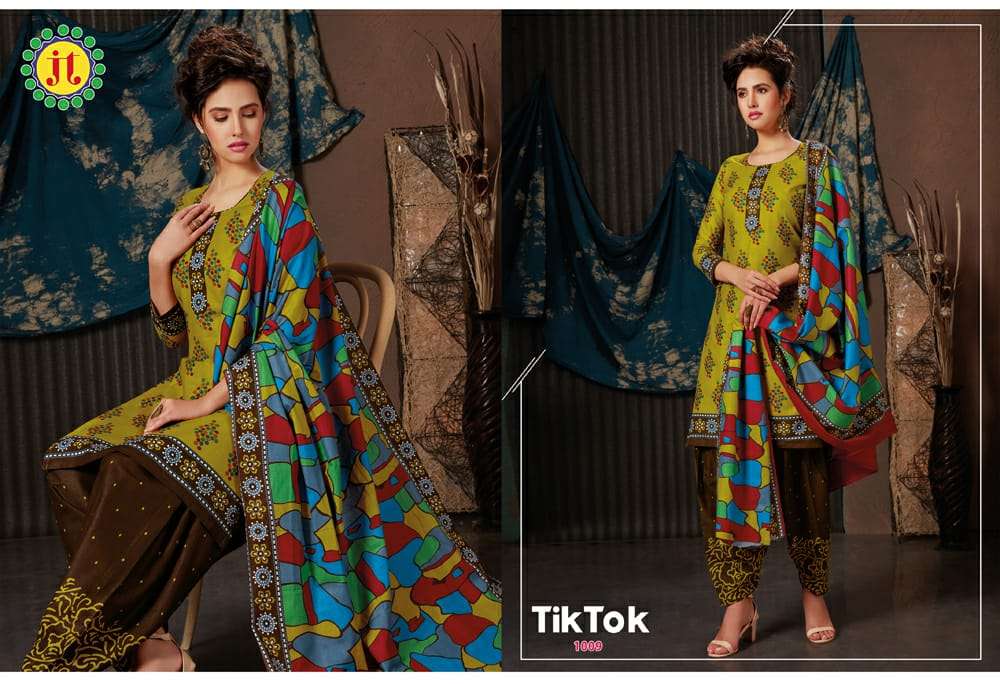 TIK TOK BY JT 1001 TO 1012 SERIES DESIGNER SUITS BEAUTIFUL FANCY COLORFUL STYLISH PARTY WEAR & OCCASIONAL WEAR PURE LAWN COTTON PRINTED DRESSES AT WHOLESALE PRICE