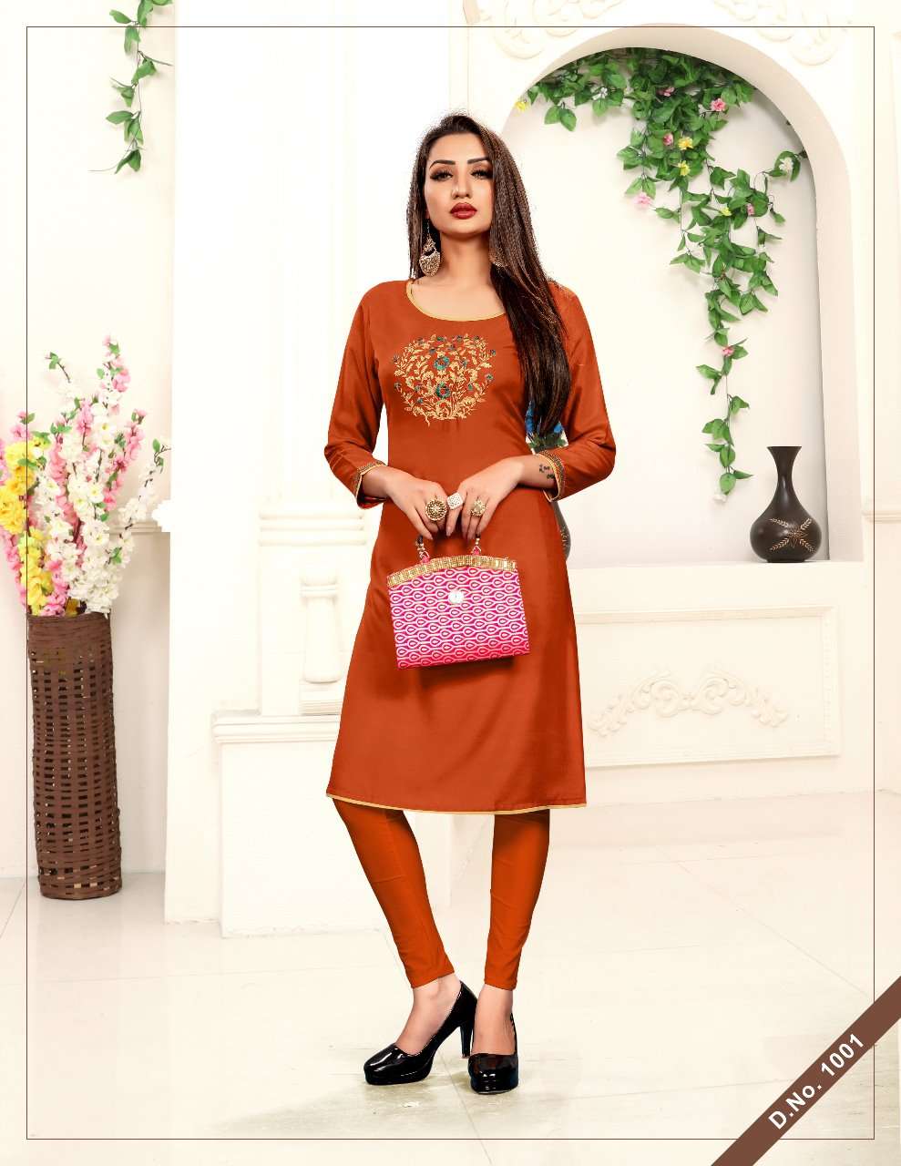 Kanika By Alishka Fashion 1001 To 1008 Series Beautiful Colorful Stylish Fancy Casual Wear & Ethnic Wear & Ready To Wear Rayon Embroidered Kurtis At Wholesale Price