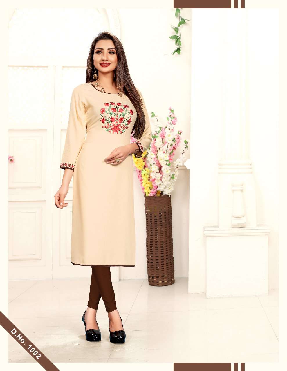 Kanika By Alishka Fashion 1001 To 1008 Series Beautiful Colorful Stylish Fancy Casual Wear & Ethnic Wear & Ready To Wear Rayon Embroidered Kurtis At Wholesale Price