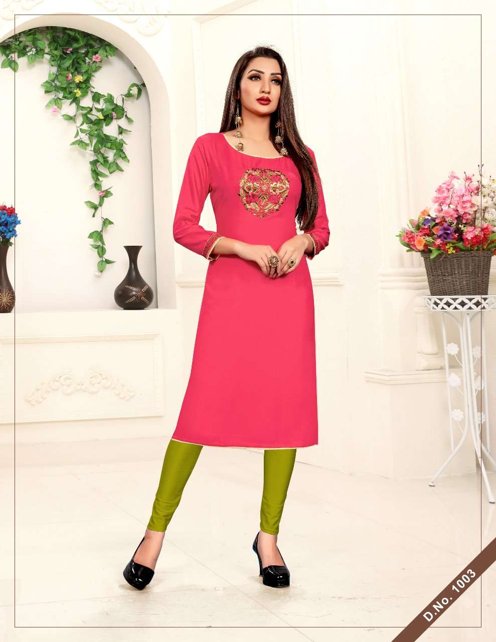 Kanika By Alishka Fashion 1001 To 1008 Series Beautiful Colorful Stylish Fancy Casual Wear & Ethnic Wear & Ready To Wear Rayon Embroidered Kurtis At Wholesale Price