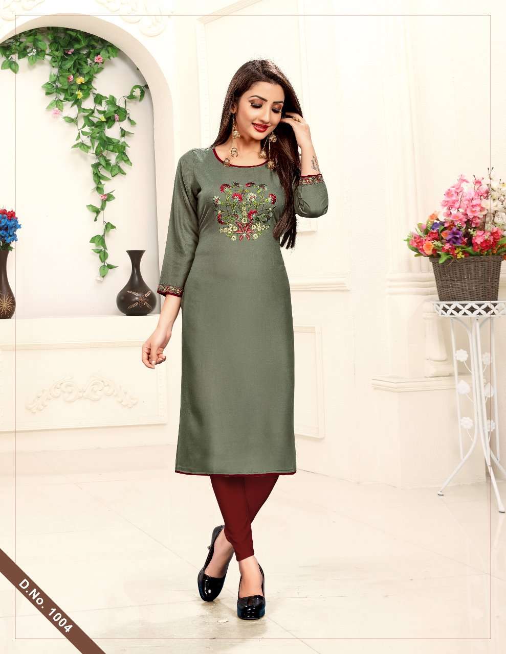 Kanika By Alishka Fashion 1001 To 1008 Series Beautiful Colorful Stylish Fancy Casual Wear & Ethnic Wear & Ready To Wear Rayon Embroidered Kurtis At Wholesale Price
