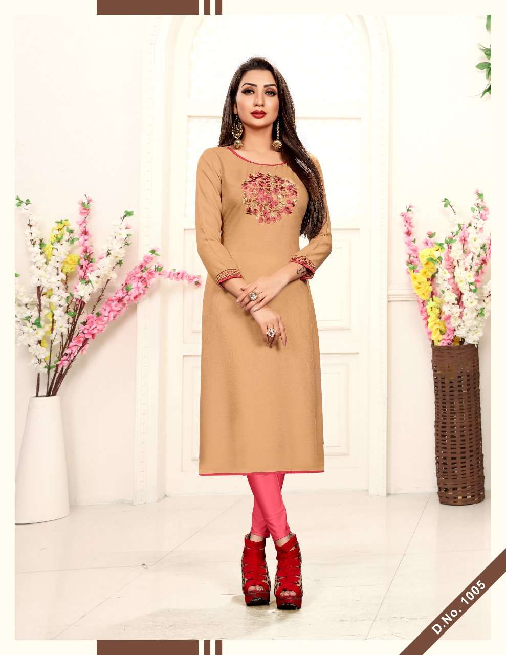 Kanika By Alishka Fashion 1001 To 1008 Series Beautiful Colorful Stylish Fancy Casual Wear & Ethnic Wear & Ready To Wear Rayon Embroidered Kurtis At Wholesale Price
