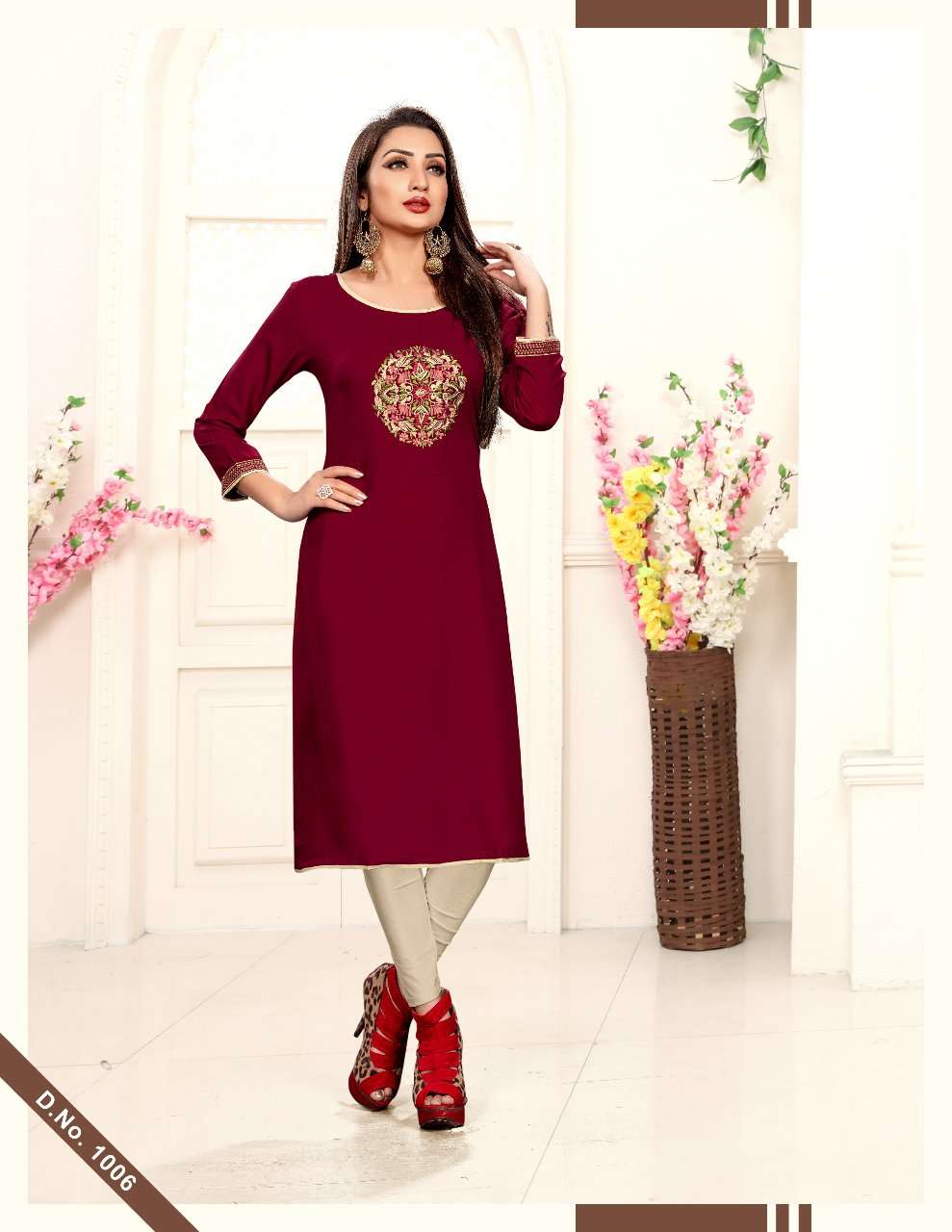 Kanika By Alishka Fashion 1001 To 1008 Series Beautiful Colorful Stylish Fancy Casual Wear & Ethnic Wear & Ready To Wear Rayon Embroidered Kurtis At Wholesale Price