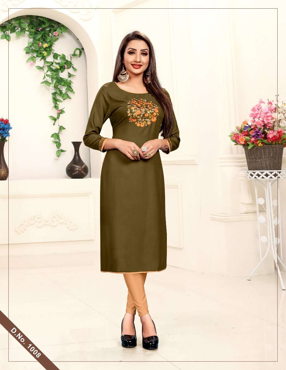Kanika By Alishka Fashion 1001 To 1008 Series Beautiful Colorful Stylish Fancy Casual Wear & Ethnic Wear & Ready To Wear Rayon Embroidered Kurtis At Wholesale Price