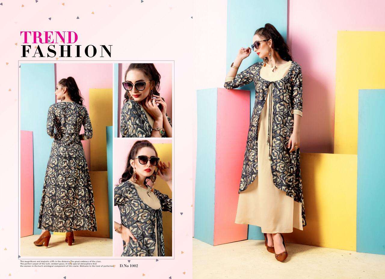 Trendz By Alishka Fashion 1001 To 1006 Series Beautiful Colorful Stylish Fancy Casual Wear & Ethnic Wear & Ready To Wear Rayon Kurtis At Wholesale Price