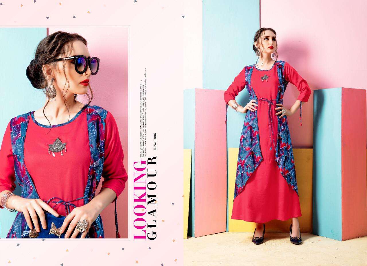 Trendz By Alishka Fashion 1001 To 1006 Series Beautiful Colorful Stylish Fancy Casual Wear & Ethnic Wear & Ready To Wear Rayon Kurtis At Wholesale Price