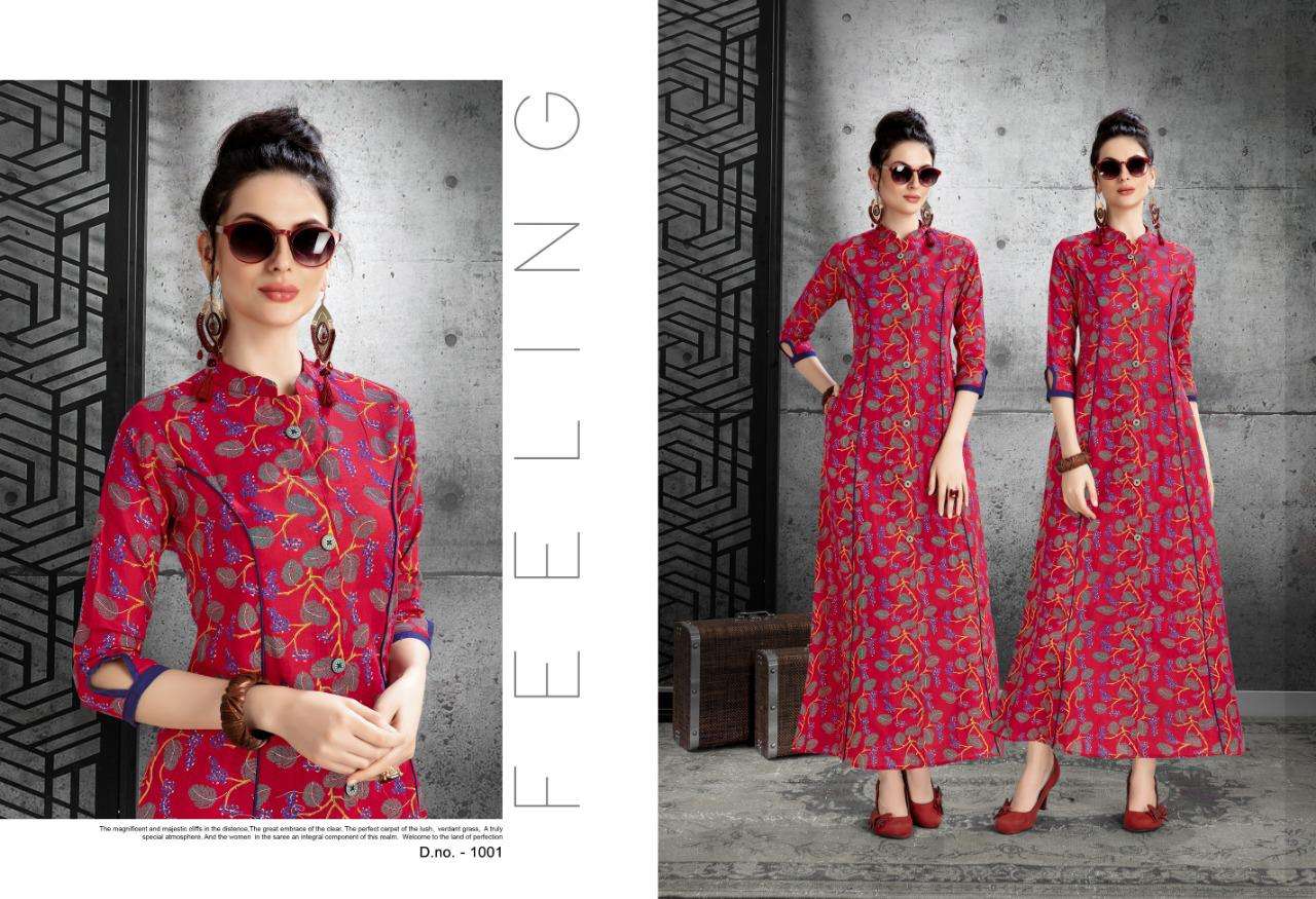 Florance By Alishka Fashion 1001 To 1006 Series Beautiful Stylish Fancy Colorful Casual Wear & Ethnic Wear Cotton Slub Printed Kurtis At Wholesale Price