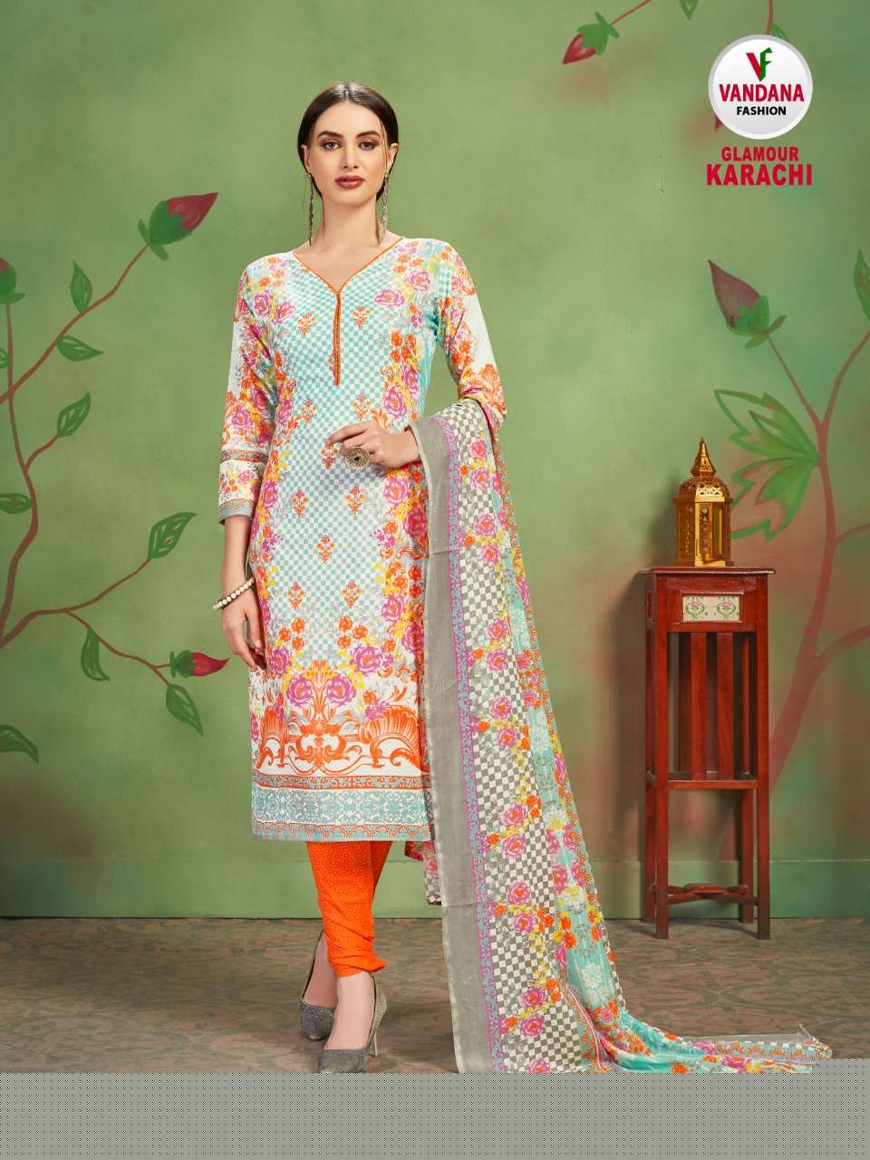 GLAMOUR KARACHI BY VANDANA 1001 TO 1012 SERIES STYLISH FANCY BEAUTIFUL COLORFUL CASUAL WEAR & ETHNIC WEAR COTTON PRINTED DRESSES AT WHOLESALE PRICE