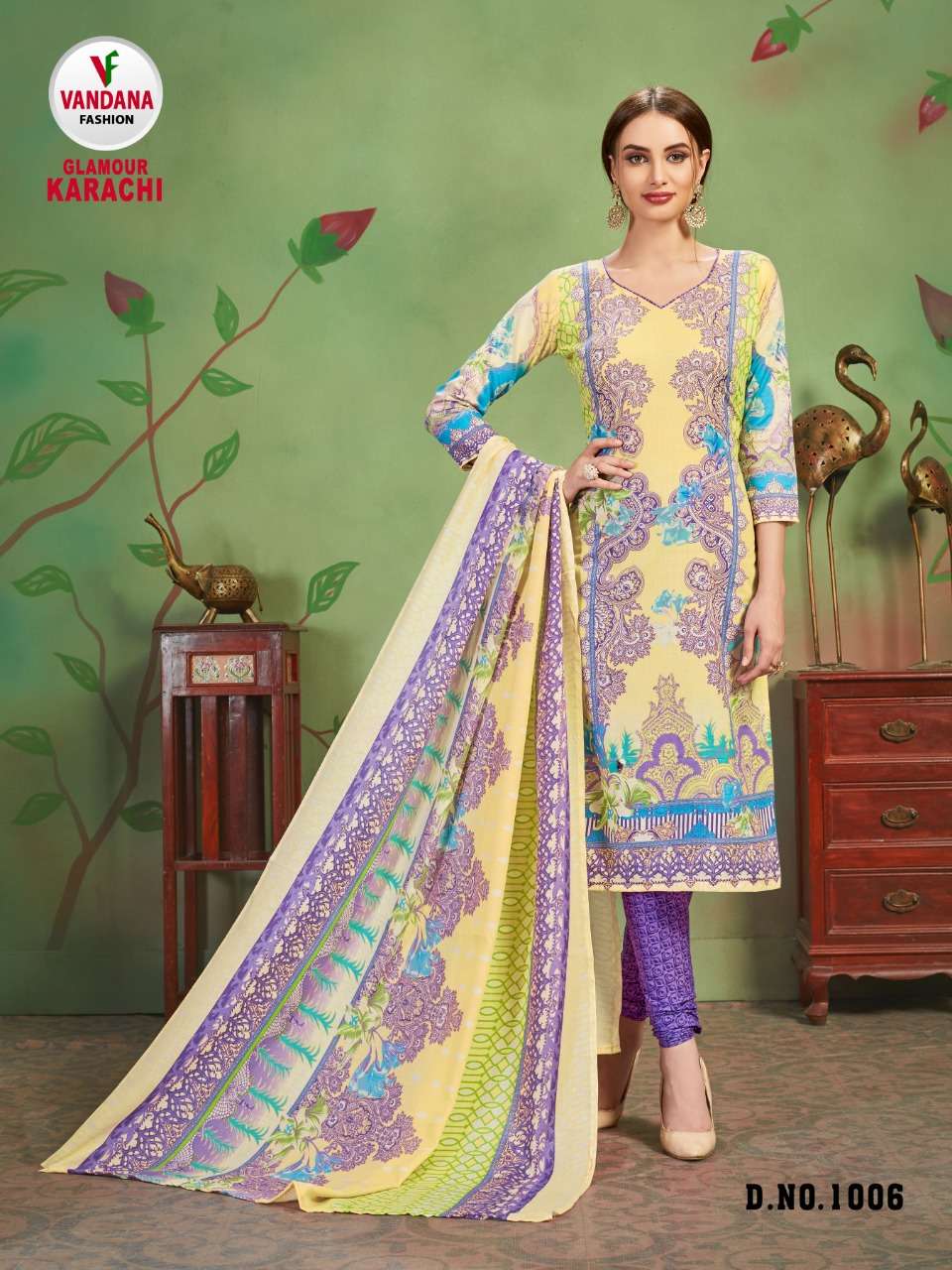 GLAMOUR KARACHI BY VANDANA 1001 TO 1012 SERIES STYLISH FANCY BEAUTIFUL COLORFUL CASUAL WEAR & ETHNIC WEAR COTTON PRINTED DRESSES AT WHOLESALE PRICE