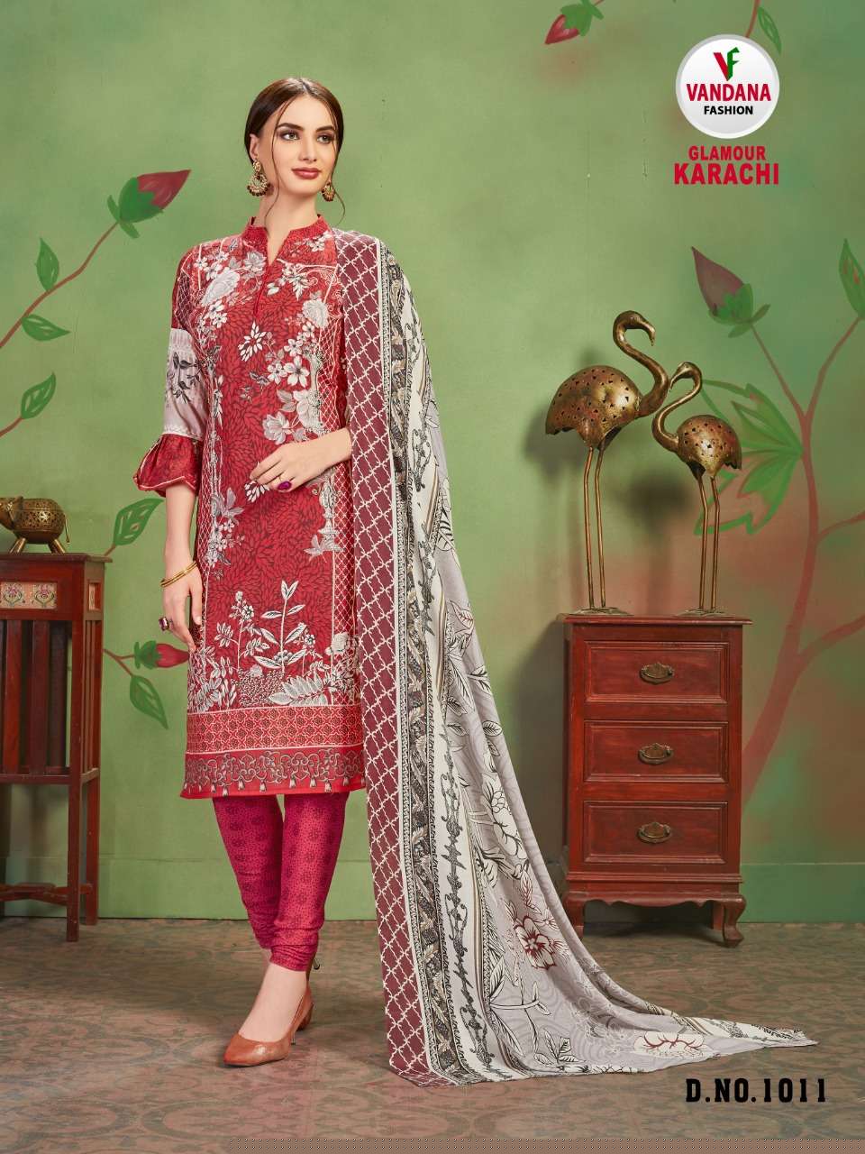GLAMOUR KARACHI BY VANDANA 1001 TO 1012 SERIES STYLISH FANCY BEAUTIFUL COLORFUL CASUAL WEAR & ETHNIC WEAR COTTON PRINTED DRESSES AT WHOLESALE PRICE