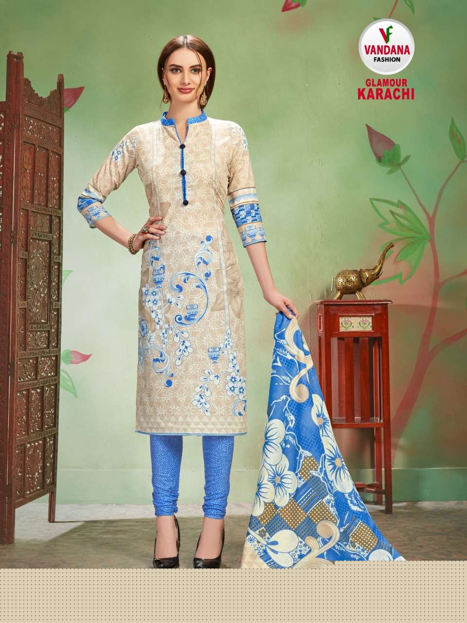 GLAMOUR KARACHI BY VANDANA 1001 TO 1012 SERIES STYLISH FANCY BEAUTIFUL COLORFUL CASUAL WEAR & ETHNIC WEAR COTTON PRINTED DRESSES AT WHOLESALE PRICE