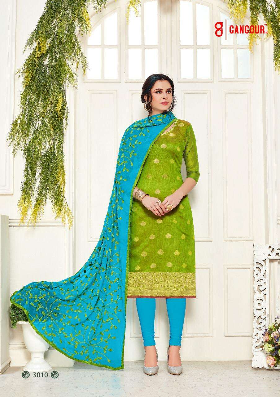 KULFI VOL-3 BY GANGOUR 3001 TO 3012 SERIES BEAUTIFUL SUITS STYLISH FANCY COLORFUL PARTY WEAR & OCCASIONAL WEAR BANARASI PRINTED DRESSES AT WHOLESALE PRICE