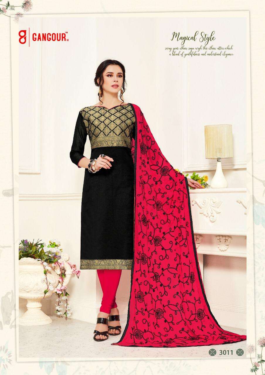 KULFI VOL-3 BY GANGOUR 3001 TO 3012 SERIES BEAUTIFUL SUITS STYLISH FANCY COLORFUL PARTY WEAR & OCCASIONAL WEAR BANARASI PRINTED DRESSES AT WHOLESALE PRICE
