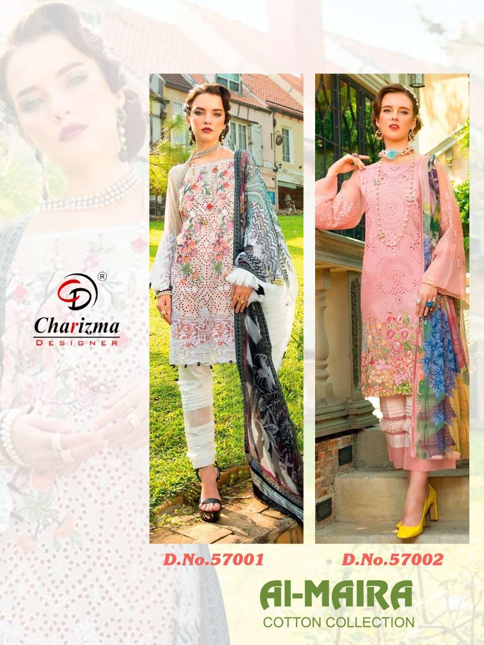 AL-MAIRA BY CHARIZMA DESIGNER 57001 TO 57002 SERIES BEAUTIFUL PAKISTANI SUITS COLORFUL STYLISH FANCY CASUAL WEAR & ETHNIC WEAR JAM COTTON DRESSES AT WHOLESALE PRICE