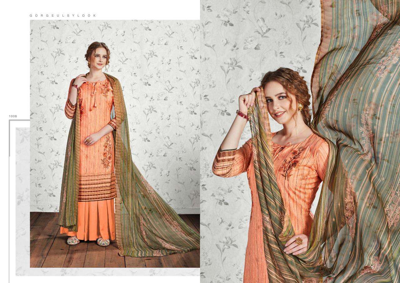 ADAH BY CHANDRA FASHION 1001 TO 1008 SERIES DESIGNER FESTIVE SHARARA SUITS COLLECTION BEAUTIFUL STYLISH FANCY COLORFUL PARTY WEAR & OCCASIONAL WEAR PURE CAMBRIC COTTON PRINTED DRESSES AT WHOLESALE PRICE