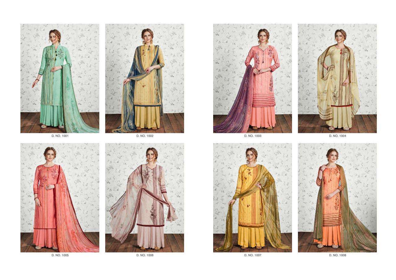 ADAH BY CHANDRA FASHION 1001 TO 1008 SERIES DESIGNER FESTIVE SHARARA SUITS COLLECTION BEAUTIFUL STYLISH FANCY COLORFUL PARTY WEAR & OCCASIONAL WEAR PURE CAMBRIC COTTON PRINTED DRESSES AT WHOLESALE PRICE