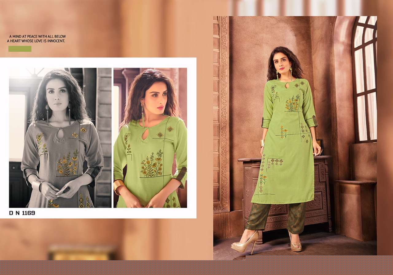 MANYA BY ROYAL COLLECTION 1168 TO 1173 SERIES STYLISH FANCY BEAUTIFUL COLORFUL CASUAL WEAR & ETHNIC WEAR COTTON LINEN WITH EMBROIDERY KURTIS AT WHOLESALE PRICE