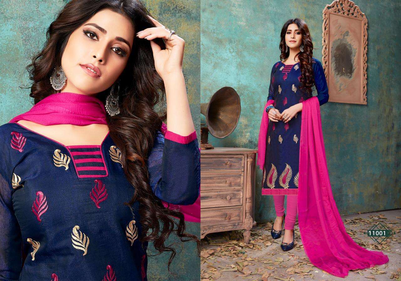 Rasili Vol-11 By Rahul Nx 11001 To 11010 Series Beautiful Winter Suits Collection Stylish Fancy Colorful Casual Wear & Ethnic Wear Chanderi Cotton Embroidery Work Dresses At Wholesale Price