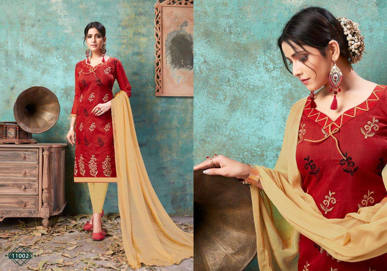 Rasili Vol-11 By Rahul Nx 11001 To 11010 Series Beautiful Winter Suits Collection Stylish Fancy Colorful Casual Wear & Ethnic Wear Chanderi Cotton Embroidery Work Dresses At Wholesale Price
