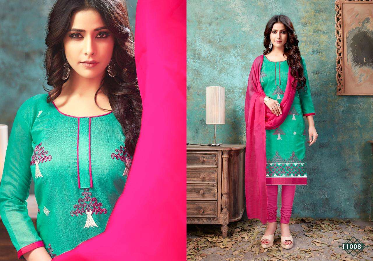 Rasili Vol-11 By Rahul Nx 11001 To 11010 Series Beautiful Winter Suits Collection Stylish Fancy Colorful Casual Wear & Ethnic Wear Chanderi Cotton Embroidery Work Dresses At Wholesale Price