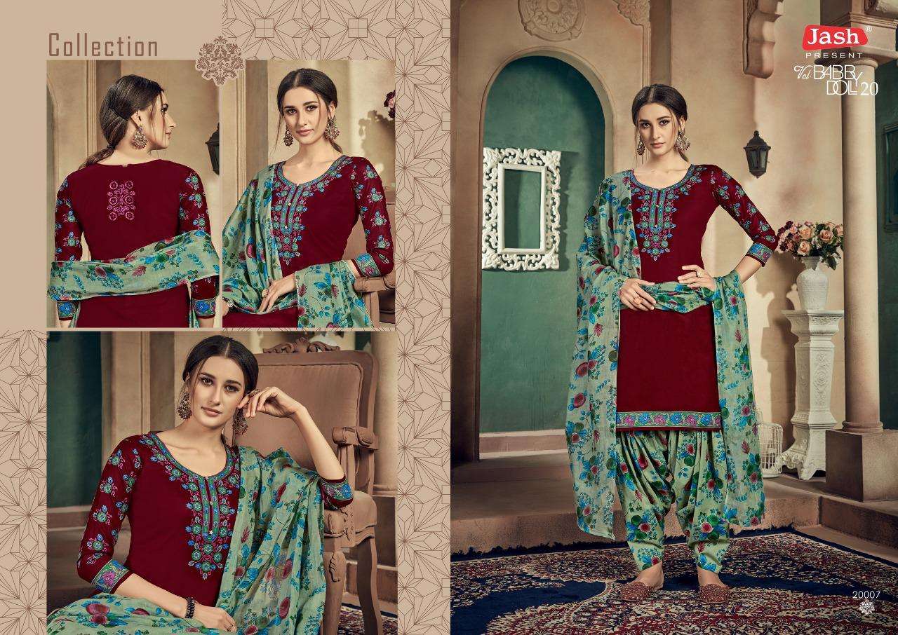 BABBY DOL VOL-20 BY JASH 20001 TO 20012 SERIES BEAUTIFUL STYLISH PATIALA SUITS FANCY COLORFUL CASUAL WEAR & ETHNIC WEAR & READY TO WEAR PURE COTTON PRINTED DRESSES AT WHOLESALE PRICE