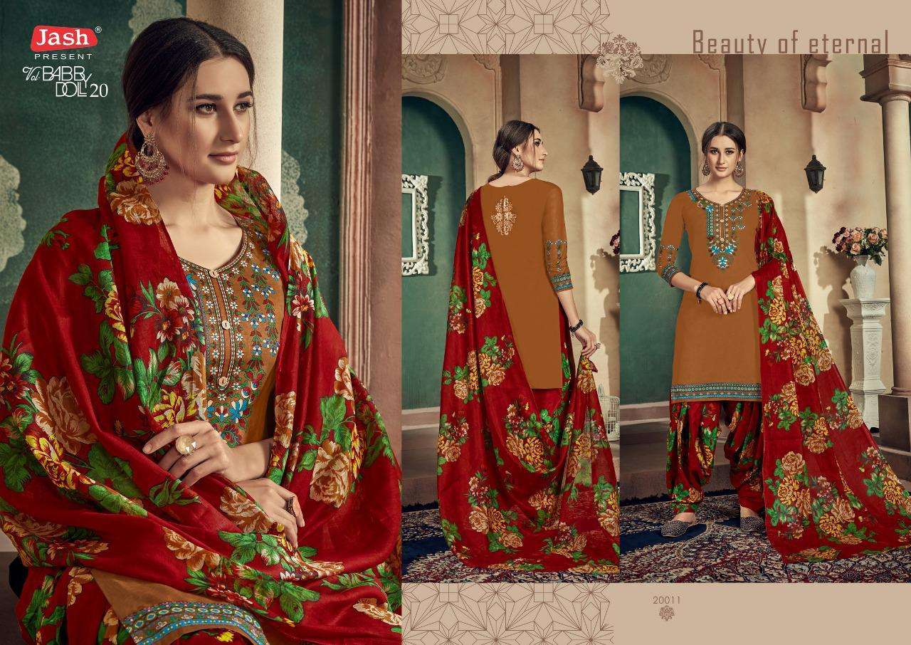 BABBY DOL VOL-20 BY JASH 20001 TO 20012 SERIES BEAUTIFUL STYLISH PATIALA SUITS FANCY COLORFUL CASUAL WEAR & ETHNIC WEAR & READY TO WEAR PURE COTTON PRINTED DRESSES AT WHOLESALE PRICE