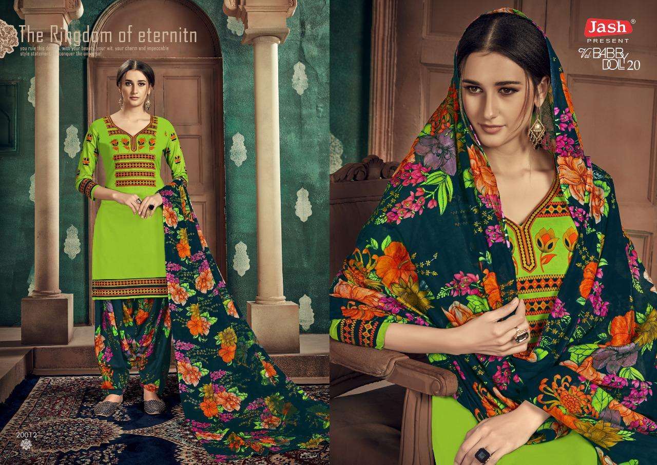 BABBY DOL VOL-20 BY JASH 20001 TO 20012 SERIES BEAUTIFUL STYLISH PATIALA SUITS FANCY COLORFUL CASUAL WEAR & ETHNIC WEAR & READY TO WEAR PURE COTTON PRINTED DRESSES AT WHOLESALE PRICE