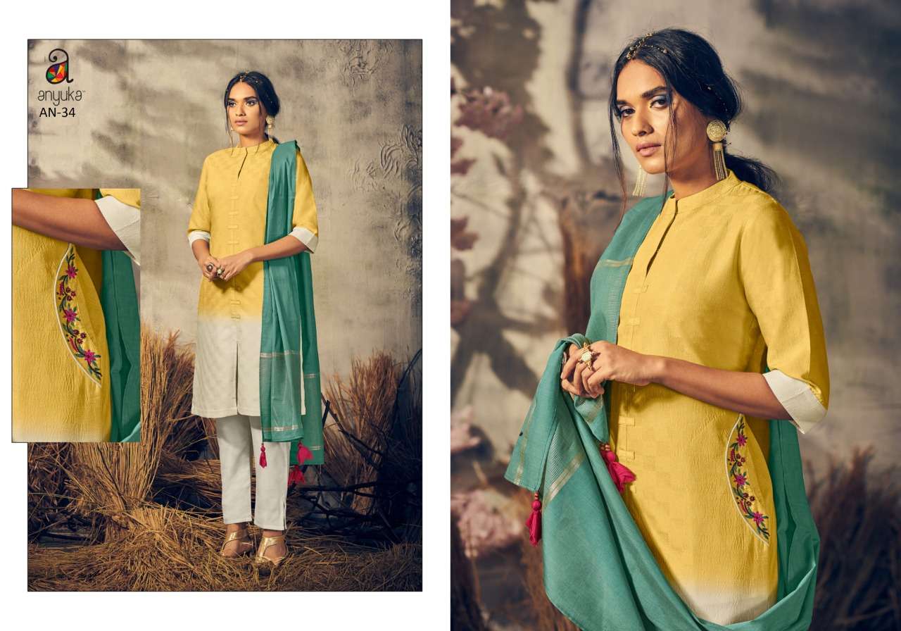 OSHNA BY ANYUKA 34 TO 39 SERIES BEAUTIFUL SUITS COLORFUL STYLISH FANCY CASUAL WEAR & ETHNIC WEAR VISCOSE DRESSES AT WHOLESALE PRICE