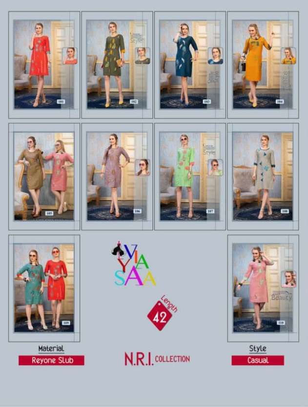 MUSKAN BY VIYASSA 101 TO 110 SERIES BEAUTIFUL STYLISH FANCY COLORFUL CASUAL WEAR & ETHNIC WEAR & READY TO WEAR RAYON EMBROIDERED KURTIS AT WHOLESALE PRICE