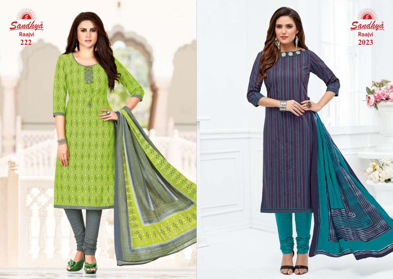 RAAJVI BY SANDHYA 2014 TO 2027 SERIES BEAUTIFUL SUITS STYLISH FANCY COLORFUL PARTY WEAR & ETHNIC WEAR COTTON PRINTED DRESSES AT WHOLESALE PRICE