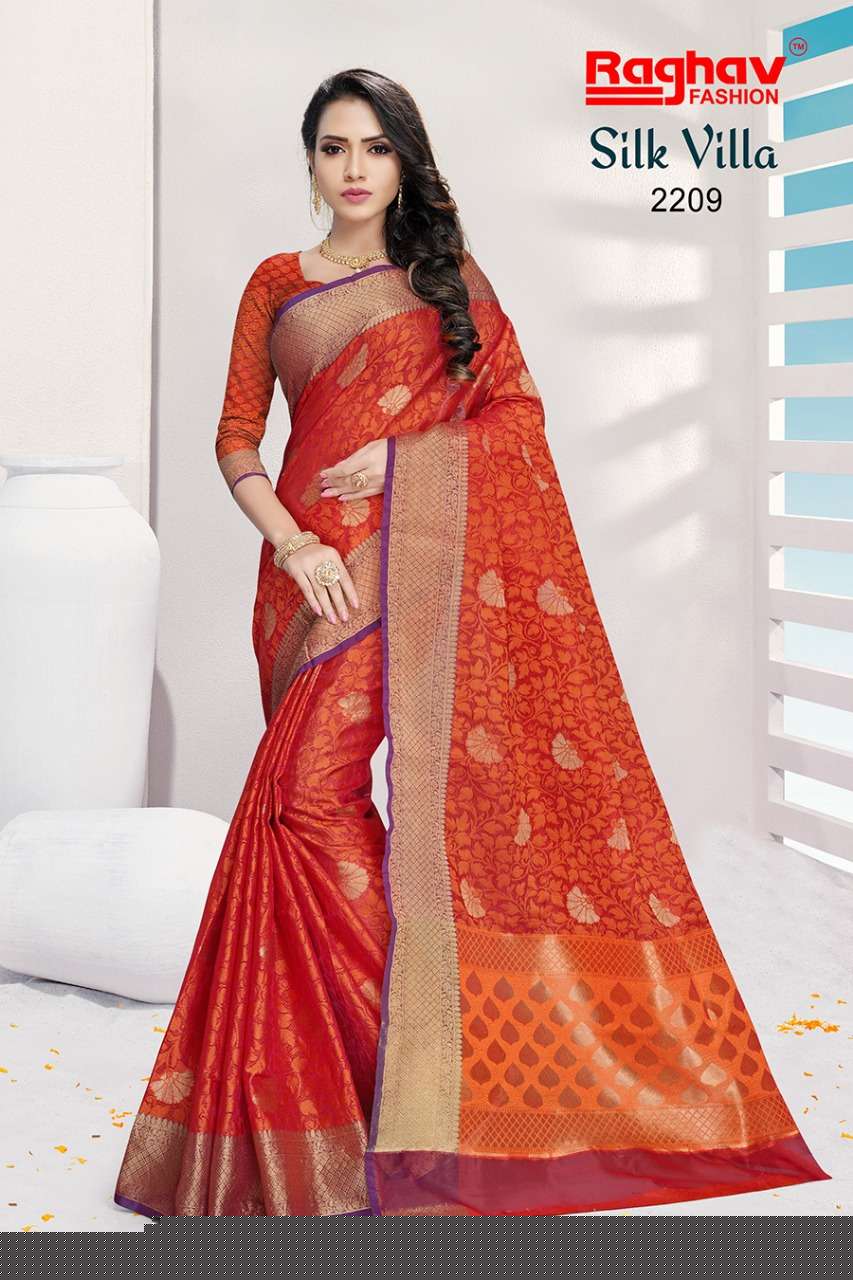 SILK VILLA BY RAGHAV FASHION 2209 TO 2216 SERIES INDIAN TRADITIONAL WEAR COLLECTION BEAUTIFUL STYLISH FANCY COLORFUL PARTY WEAR & OCCASIONAL WEAR RUCHI COTTON SAREES AT WHOLESALE PRICE