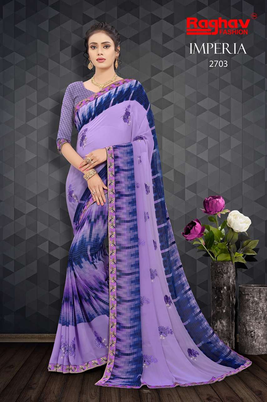 IMPERIA BY RAGHAV FASHION 2701 TO 2708 SERIES INDIAN TRADITIONAL WEAR COLLECTION BEAUTIFUL STYLISH FANCY COLORFUL PARTY WEAR & OCCASIONAL WEAR WEIGHTLESS SAREES AT WHOLESALE PRICE