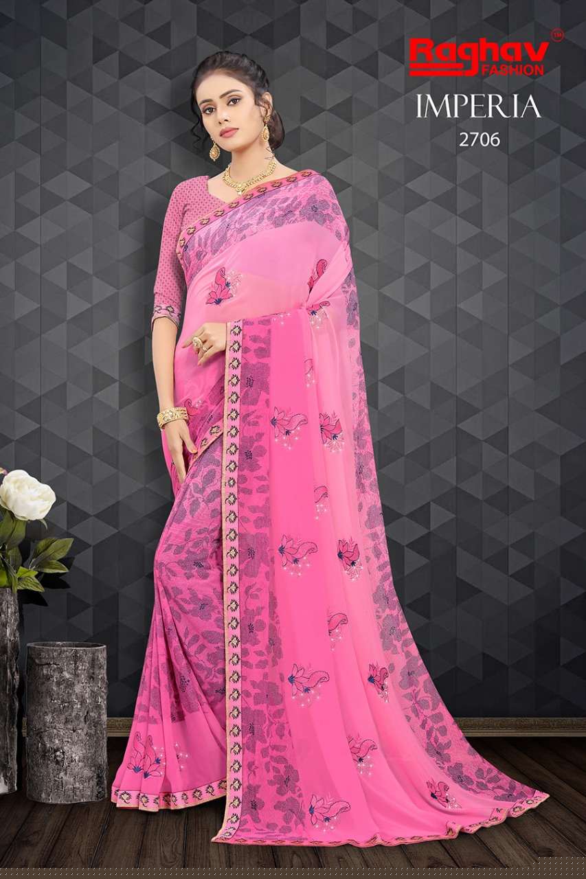 IMPERIA BY RAGHAV FASHION 2701 TO 2708 SERIES INDIAN TRADITIONAL WEAR COLLECTION BEAUTIFUL STYLISH FANCY COLORFUL PARTY WEAR & OCCASIONAL WEAR WEIGHTLESS SAREES AT WHOLESALE PRICE