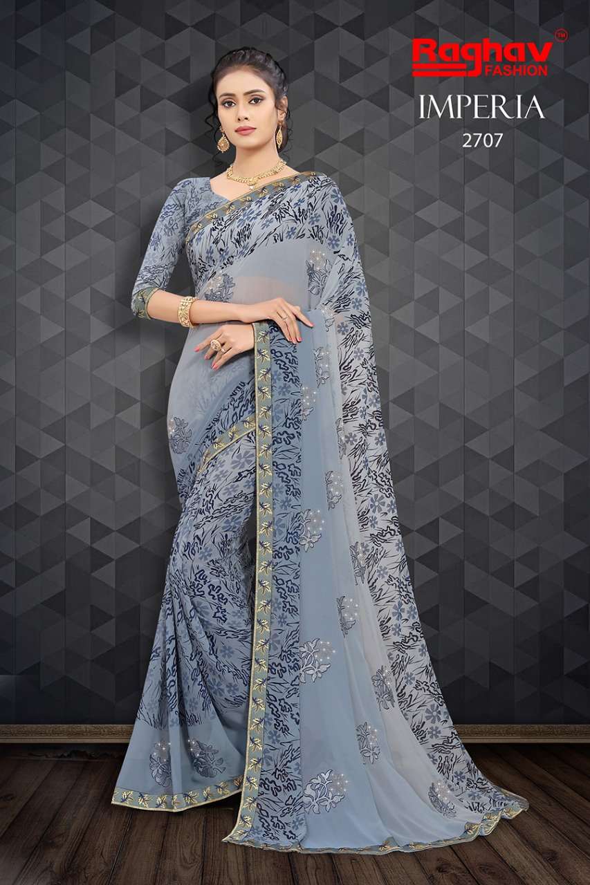 IMPERIA BY RAGHAV FASHION 2701 TO 2708 SERIES INDIAN TRADITIONAL WEAR COLLECTION BEAUTIFUL STYLISH FANCY COLORFUL PARTY WEAR & OCCASIONAL WEAR WEIGHTLESS SAREES AT WHOLESALE PRICE