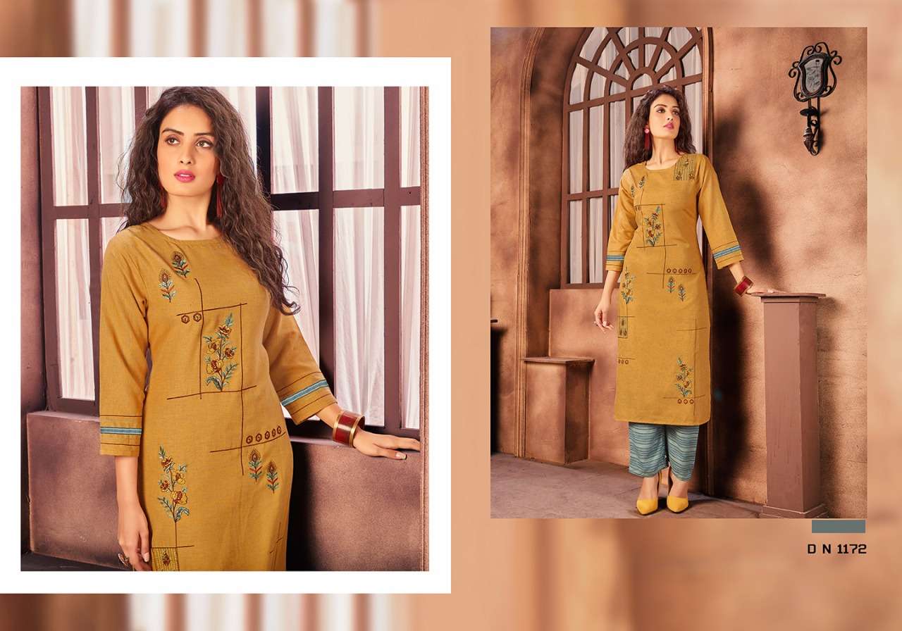 ROYAL BY MANYA 1168 TO 1173 SERIES BEAUTIFUL COLORFUL STYLISH FANCY CASUAL WEAR & ETHNIC WEAR & READY TO WEAR COTTON LINEN WITH EMBROIDERY KURTIS AT WHOLESALE PRICE