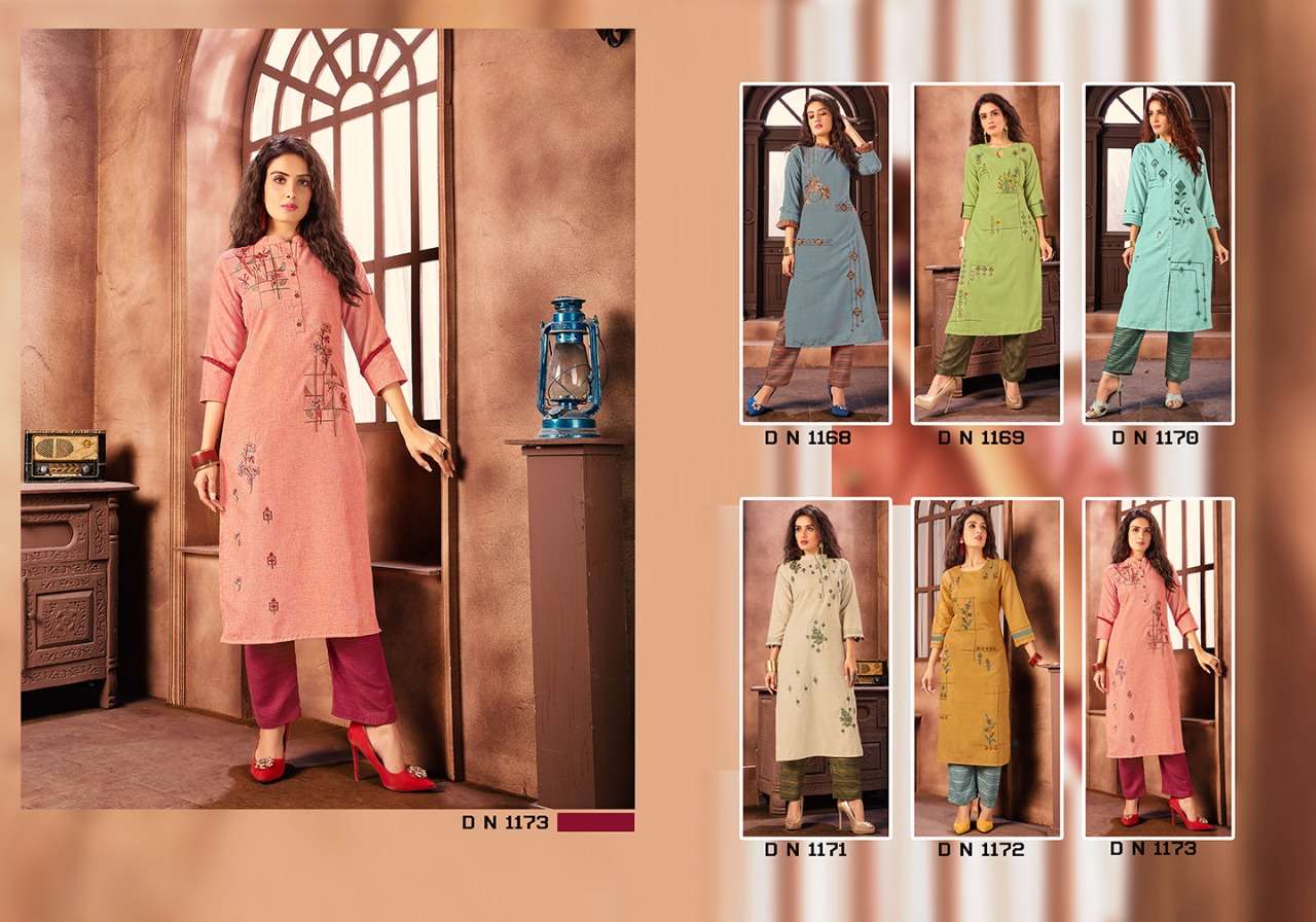 ROYAL BY MANYA 1168 TO 1173 SERIES BEAUTIFUL COLORFUL STYLISH FANCY CASUAL WEAR & ETHNIC WEAR & READY TO WEAR COTTON LINEN WITH EMBROIDERY KURTIS AT WHOLESALE PRICE