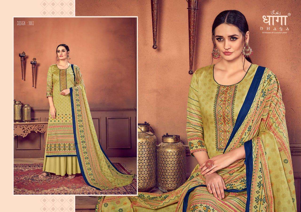 MEMSAAB BY DHAGA 3001 TO 3006 SERIES BEAUTIFUL SUITS STYLISH FANCY COLORFUL PARTY WEAR & ETHNIC WEAR PURE COTTON SATIN WITH EMBROIDERY DRESSES AT WHOLESALE PRICE