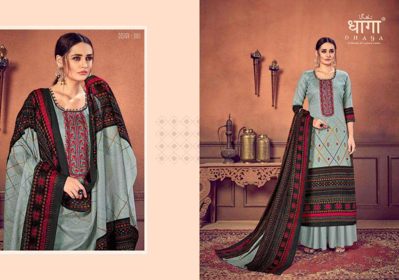 MEMSAAB BY DHAGA 3001 TO 3006 SERIES BEAUTIFUL SUITS STYLISH FANCY COLORFUL PARTY WEAR & ETHNIC WEAR PURE COTTON SATIN WITH EMBROIDERY DRESSES AT WHOLESALE PRICE