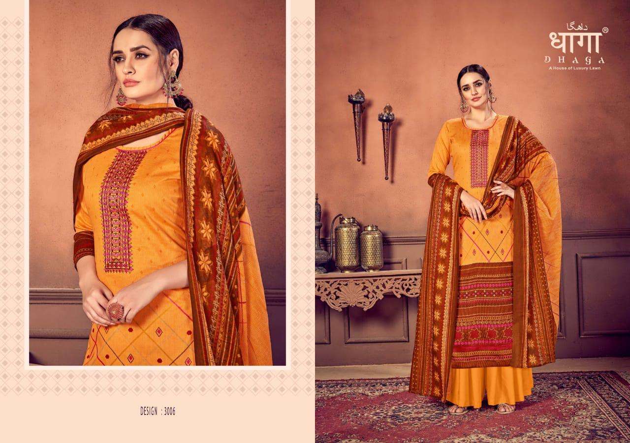 MEMSAAB BY DHAGA 3001 TO 3006 SERIES BEAUTIFUL SUITS STYLISH FANCY COLORFUL PARTY WEAR & ETHNIC WEAR PURE COTTON SATIN WITH EMBROIDERY DRESSES AT WHOLESALE PRICE