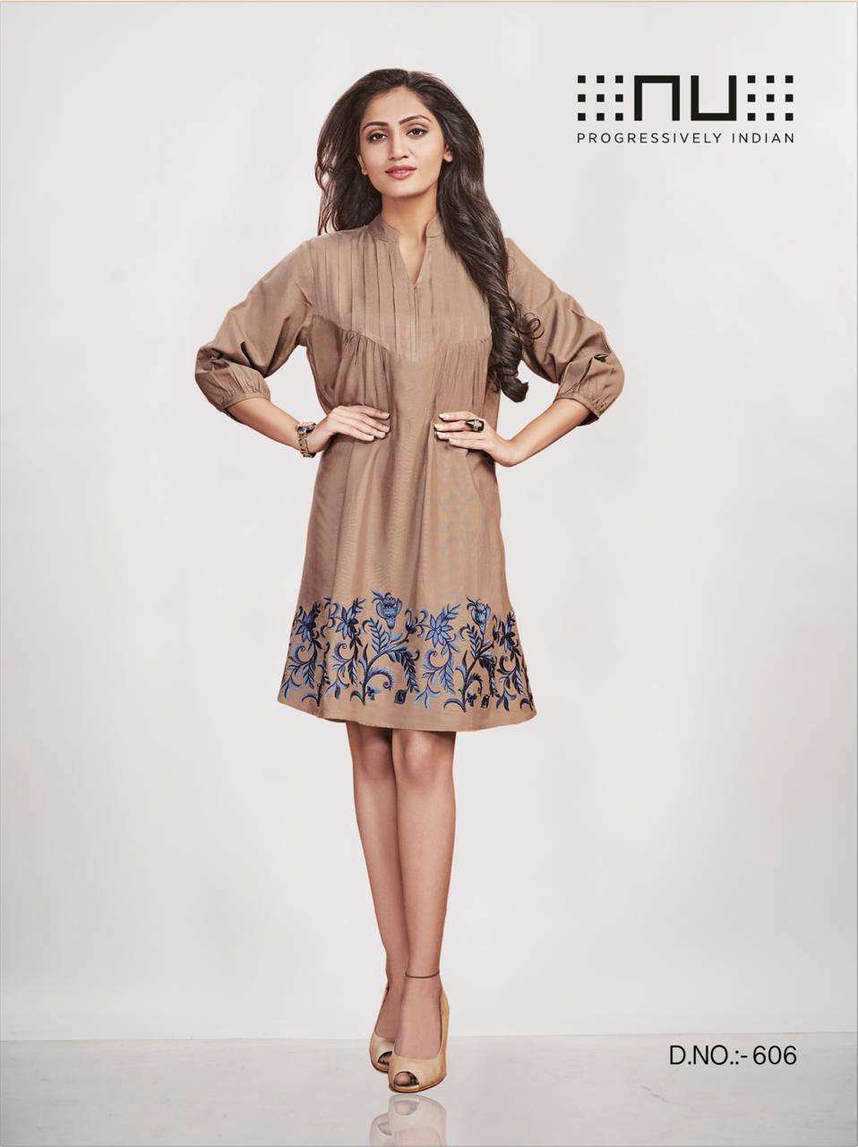 NU VOL-6 BY KAAMIRI 01 TO 06 SERIES BEAUTIFUL STYLISH FANCY COLORFUL CASUAL WEAR & ETHNIC WEAR RAYON FLEX WITH EMBROIDERY KURTI AT WHOLESALE PRICE