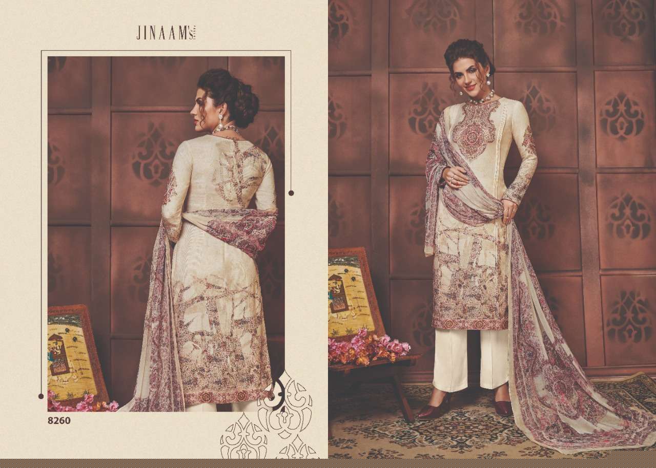 ELISSA BY JINAAM DRESSES 8256 TO 8261 SERIES BEAUTIFUL SUITS STYLISH FANCY COLORFUL PARTY WEAR & ETHNIC WEAR COTTON SATIN DIGITAL PRINTED DRESSES AT WHOLESALE PRICE