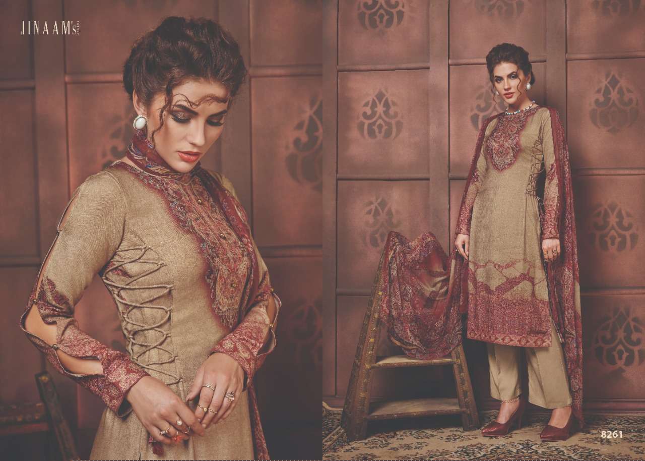 ELISSA BY JINAAM DRESSES 8256 TO 8261 SERIES BEAUTIFUL SUITS STYLISH FANCY COLORFUL PARTY WEAR & ETHNIC WEAR COTTON SATIN DIGITAL PRINTED DRESSES AT WHOLESALE PRICE