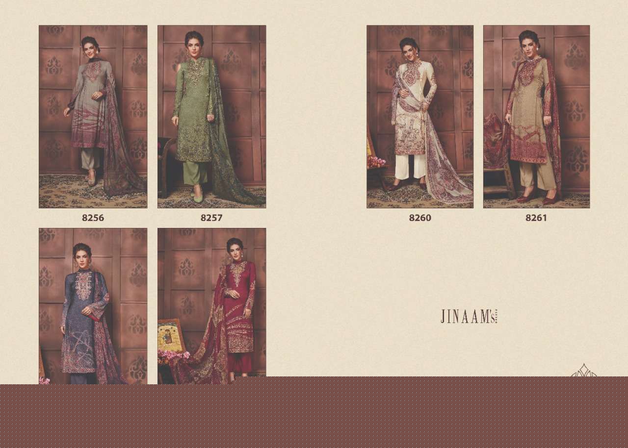 ELISSA BY JINAAM DRESSES 8256 TO 8261 SERIES BEAUTIFUL SUITS STYLISH FANCY COLORFUL PARTY WEAR & ETHNIC WEAR COTTON SATIN DIGITAL PRINTED DRESSES AT WHOLESALE PRICE