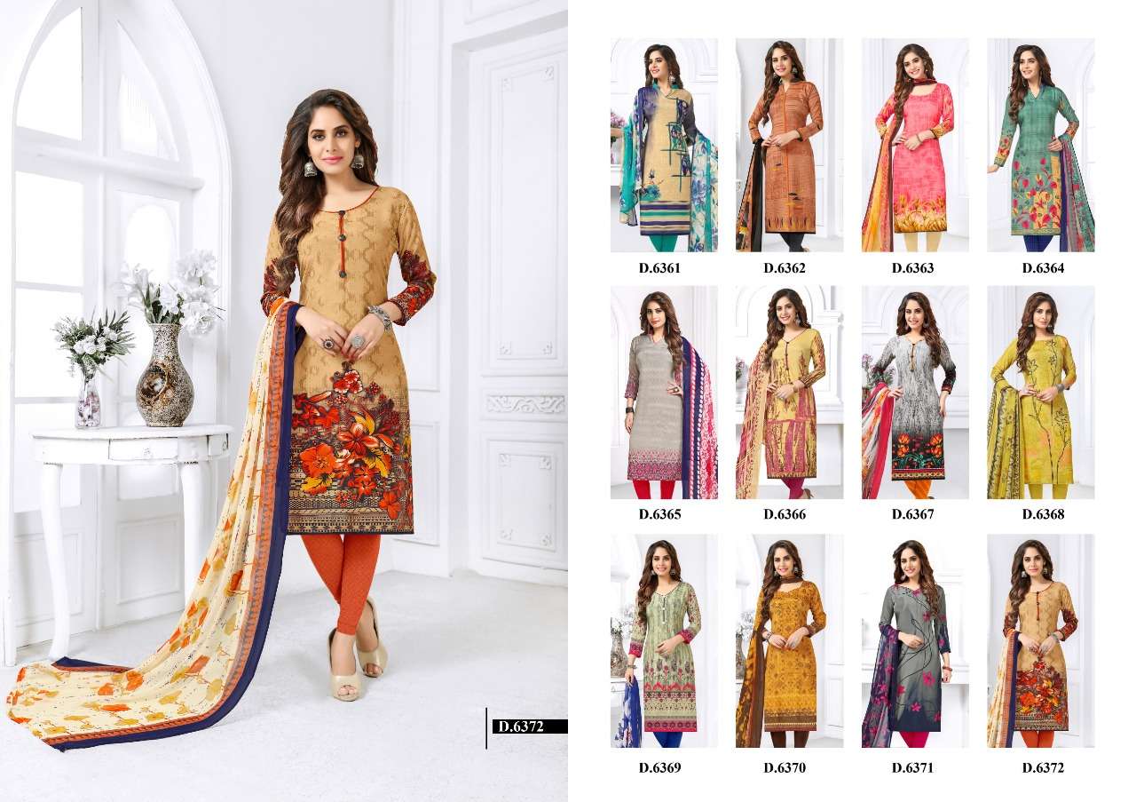 VIVID PRO BY VISHNU PRINTS 6361 TO 6372 SERIES BEAUTIFUL SUITS STYLISH FANCY COLORFUL PARTY WEAR & ETHNIC WEAR FRENCH PRINTED DRESSES AT WHOLESALE PRICE