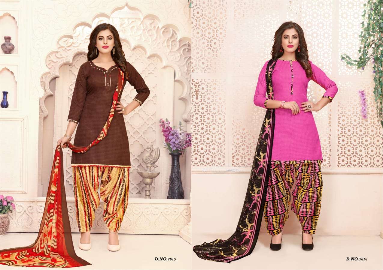 SHANDAR VOL-2 BY VISHNU PRINTS 7613 TO 7614 SERIES BEAUTIFUL SUITS STYLISH FANCY COLORFUL PARTY WEAR & ETHNIC WEAR SPUN DOBBY PRINTED DRESSES AT WHOLESALE PRICE