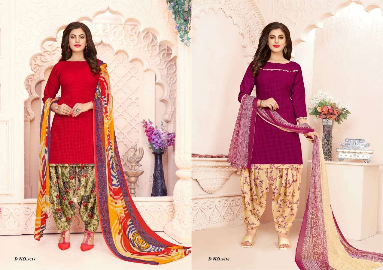 SHANDAR VOL-2 BY VISHNU PRINTS 7613 TO 7614 SERIES BEAUTIFUL SUITS STYLISH FANCY COLORFUL PARTY WEAR & ETHNIC WEAR SPUN DOBBY PRINTED DRESSES AT WHOLESALE PRICE