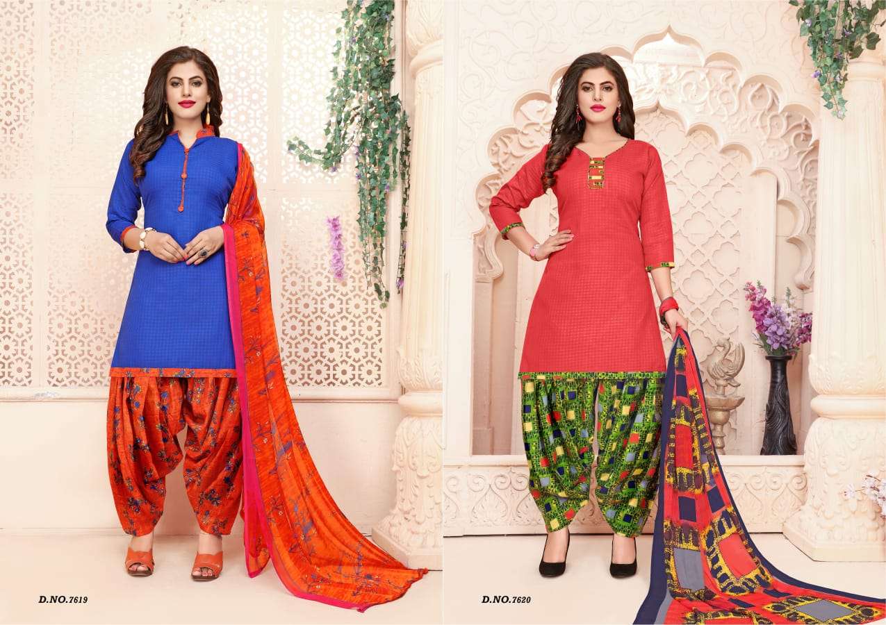 SHANDAR VOL-2 BY VISHNU PRINTS 7613 TO 7614 SERIES BEAUTIFUL SUITS STYLISH FANCY COLORFUL PARTY WEAR & ETHNIC WEAR SPUN DOBBY PRINTED DRESSES AT WHOLESALE PRICE