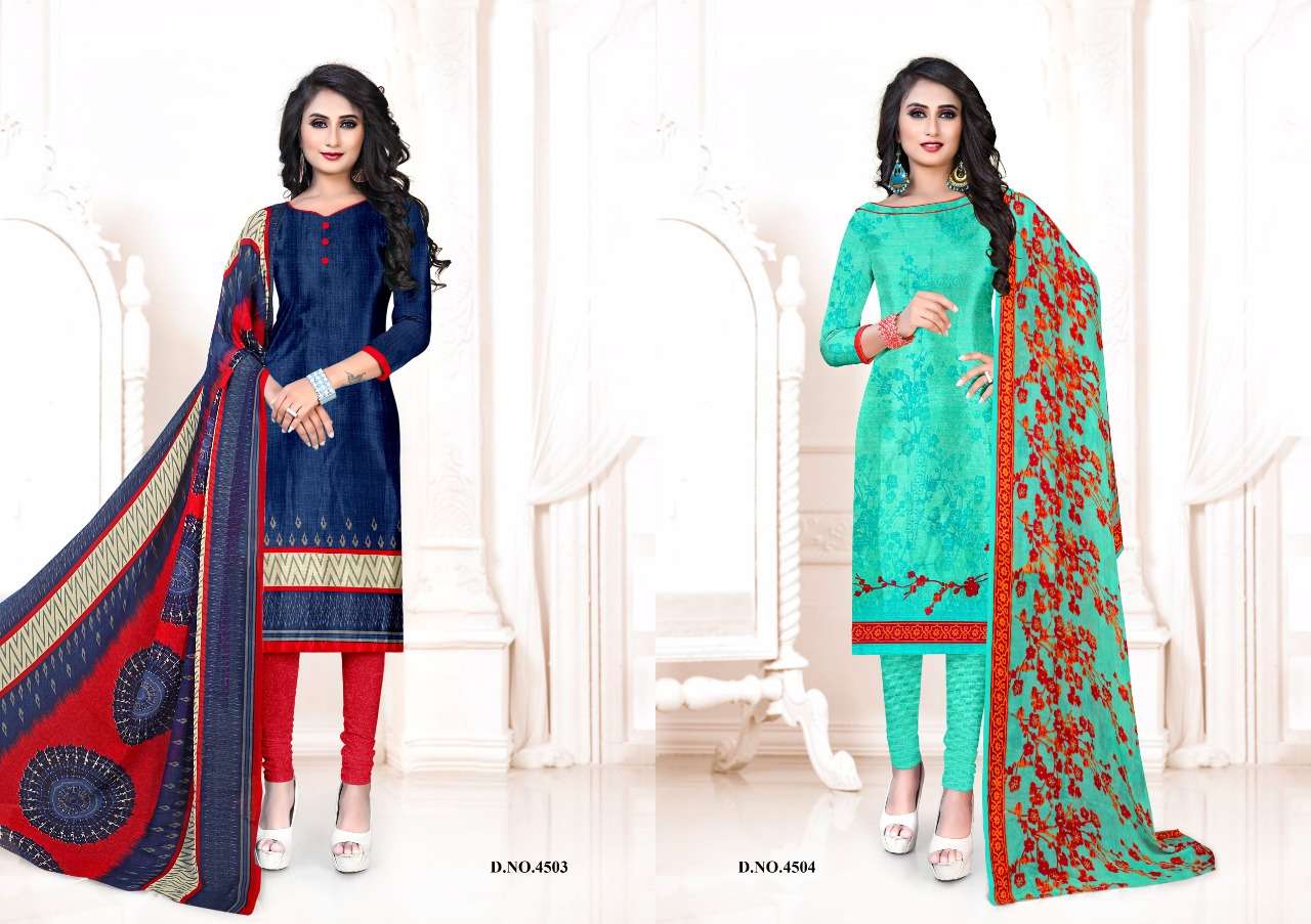 KAVYA VOL-8 BY VISHNU PRINTS 4503 TO 4514 SERIES BEAUTIFUL SUITS STYLISH FANCY COLORFUL PARTY WEAR & ETHNIC WEAR TURKEY PRINTED DRESSES AT WHOLESALE PRICE